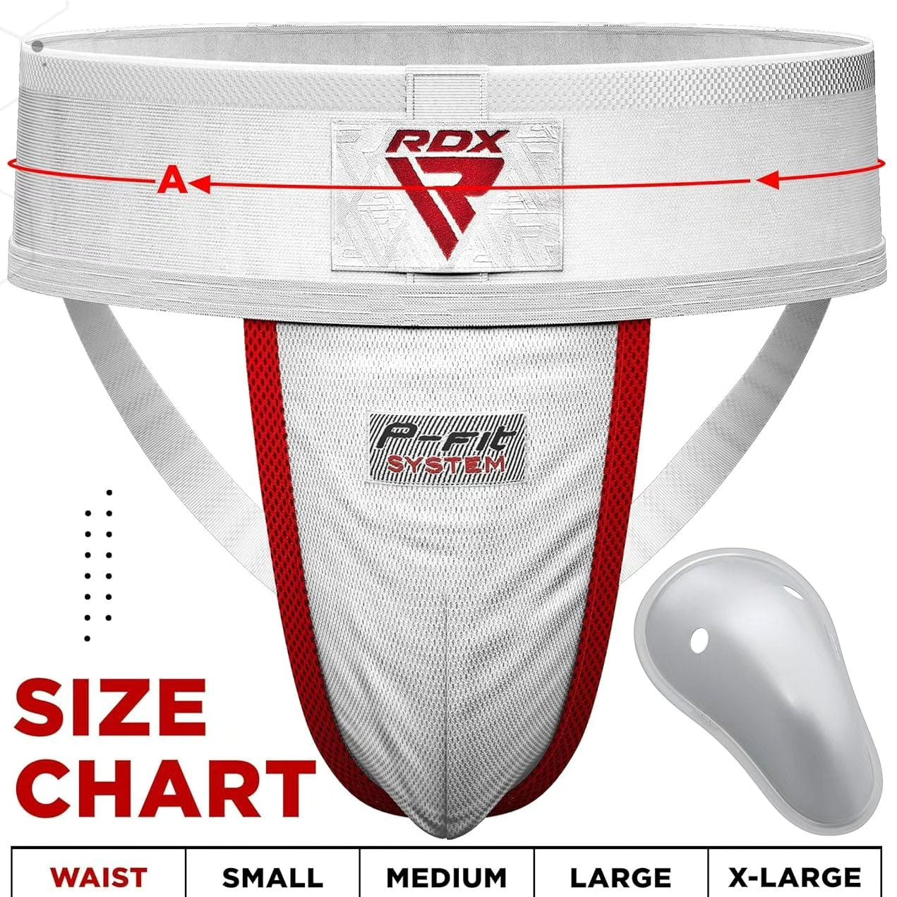RDX GROIN GUARD SUPPORTER WHITE PLUS GGX- H1W